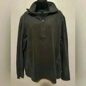 Eddie Bauer Men's Sz L Fleece Gray Pullover 1/4 Zip